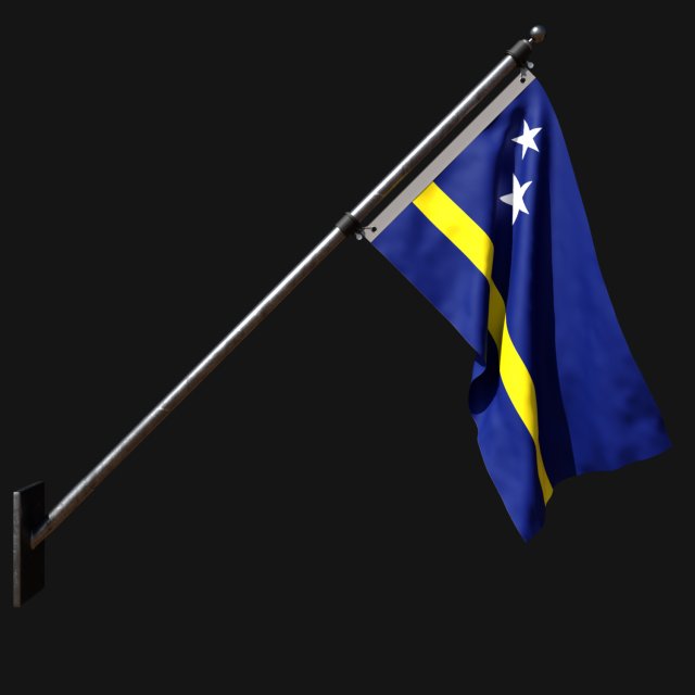 Flag of curacao 03 3D Model .c4d .max .obj .3ds .fbx .stl .blend 
