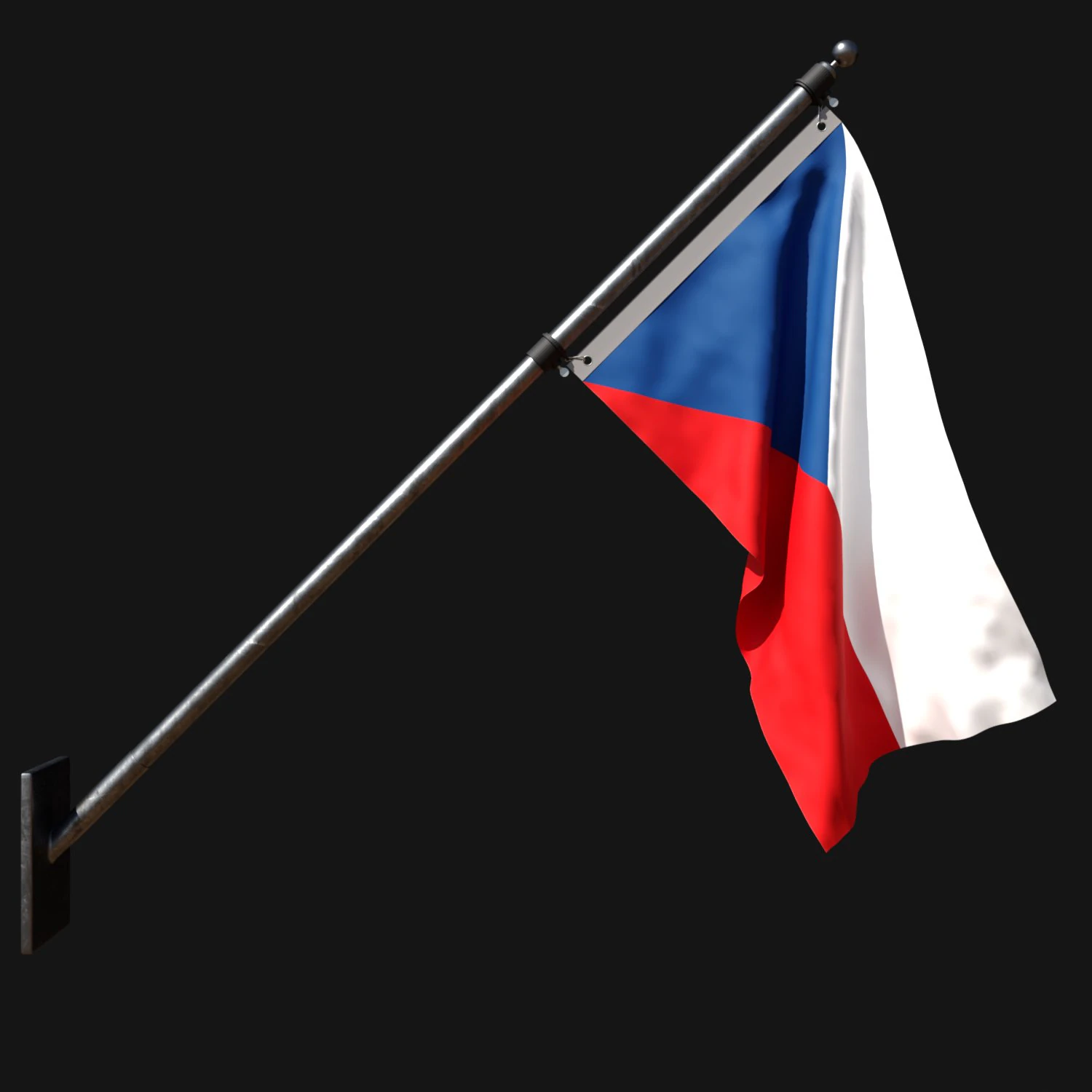 Flag of czech republic 03 3D Model .c4d .max .obj .3ds .fbx .stl .blend 