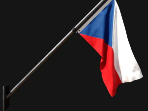 Bendera republik ceko 03 Model 3D