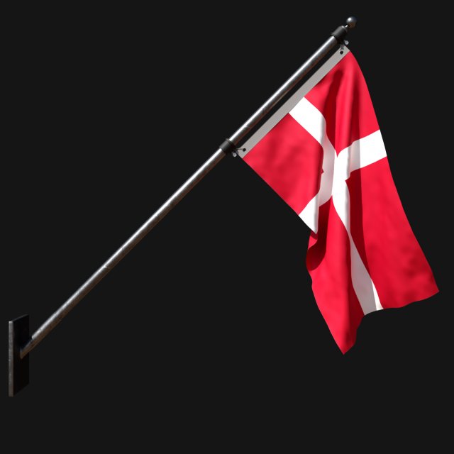 Flag of denmark 03 Modello 3D .c4d .max .obj .3ds .fbx .stl .blend 