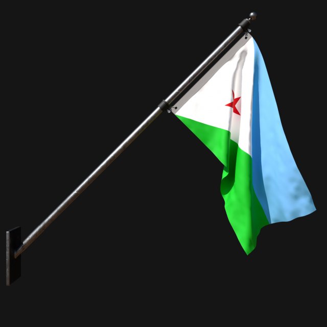 Flag of djibouti 03 Modèle 3D .c4d .max .obj .3ds .fbx .stl .blend 