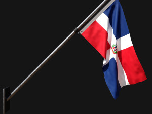 Flag of dominican republic 03 3D Model