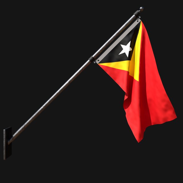 Flag of east timor 03 3D-Modell .c4d .max .obj .3ds .fbx .stl .blend 