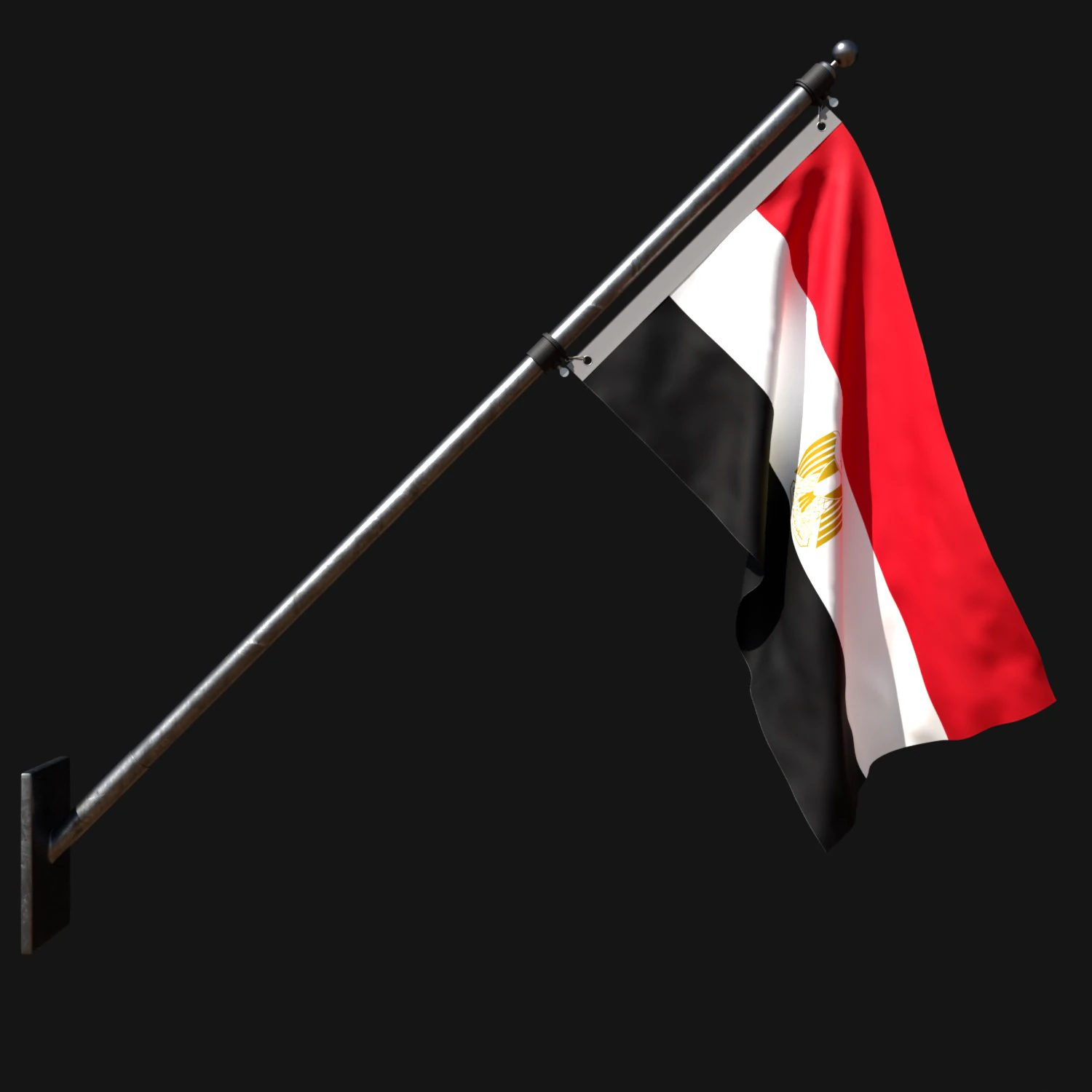 Flag of egypt 03 3D Model .c4d .max .obj .3ds .fbx .stl .blend 