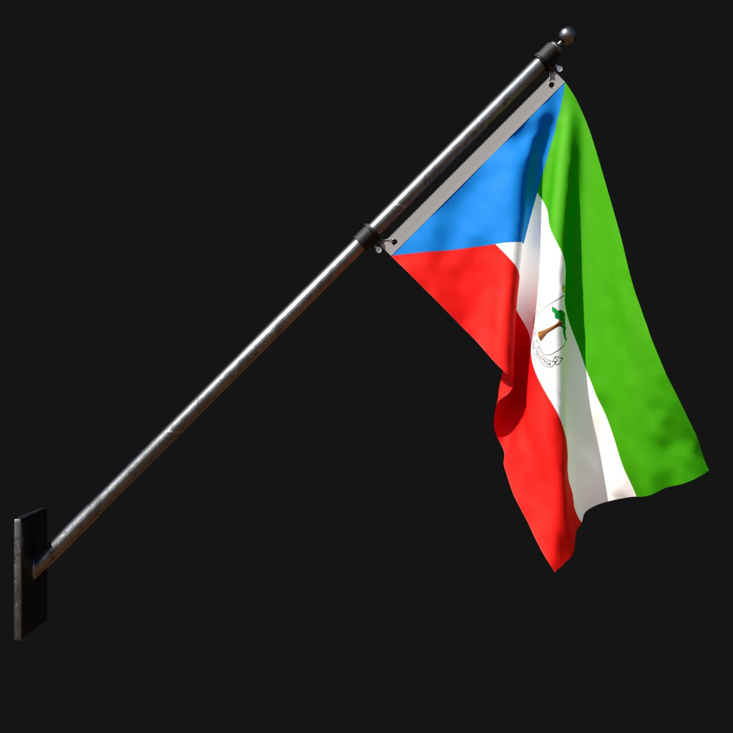 Flag of equatorial 03 3D Model .c4d .max .obj .3ds .fbx .stl .blend