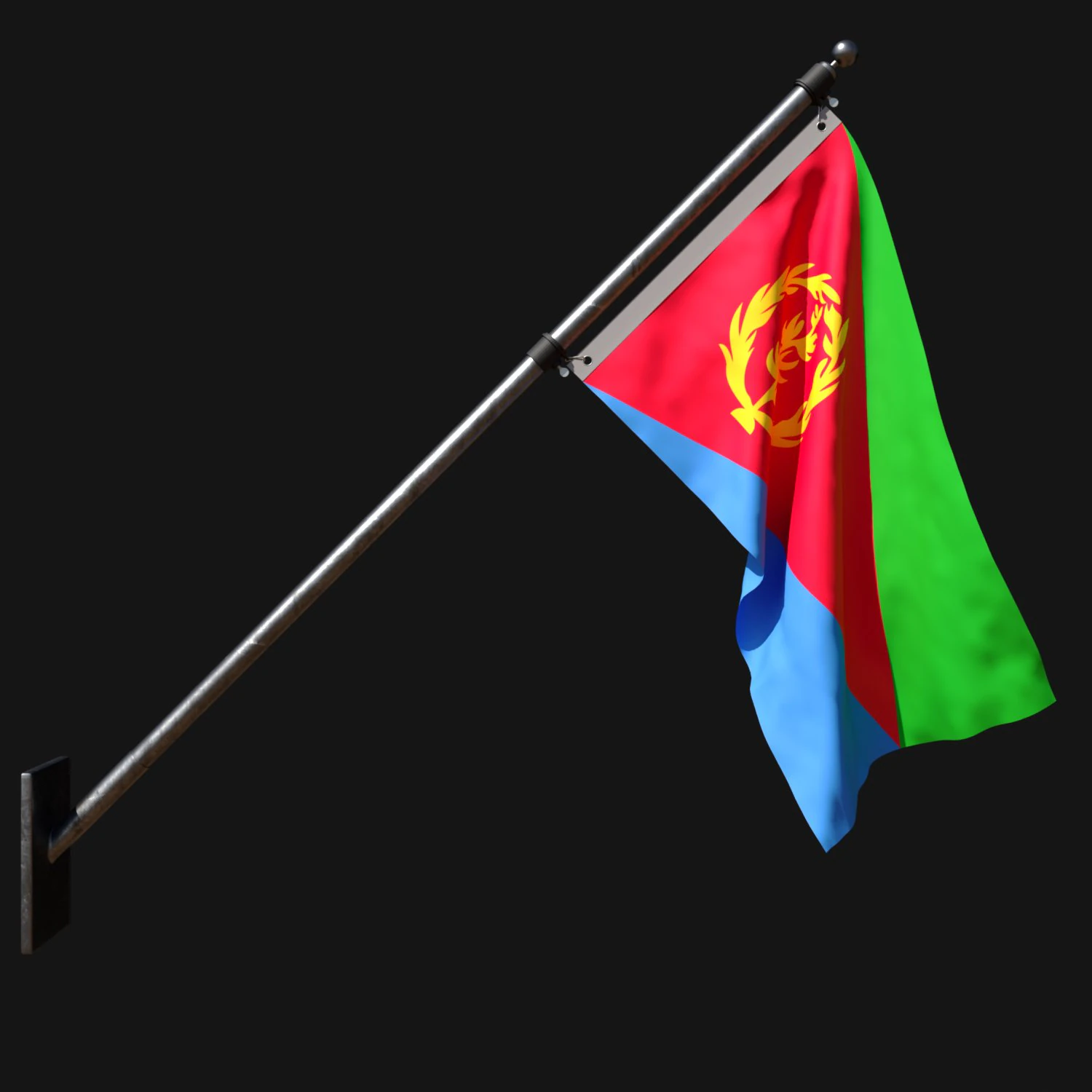 Flag of eritrea 03 3D Model .c4d .max .obj .3ds .fbx .stl .blend 