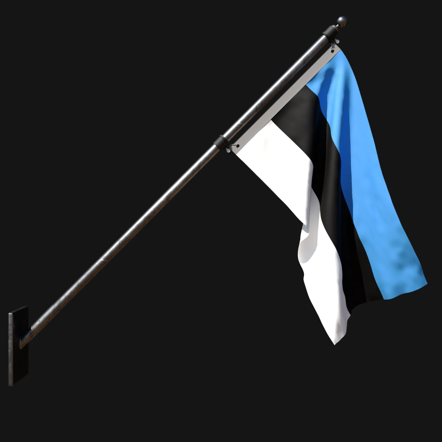 Flag of estonia 03 3D Model .c4d .max .obj .3ds .fbx .stl .blend 