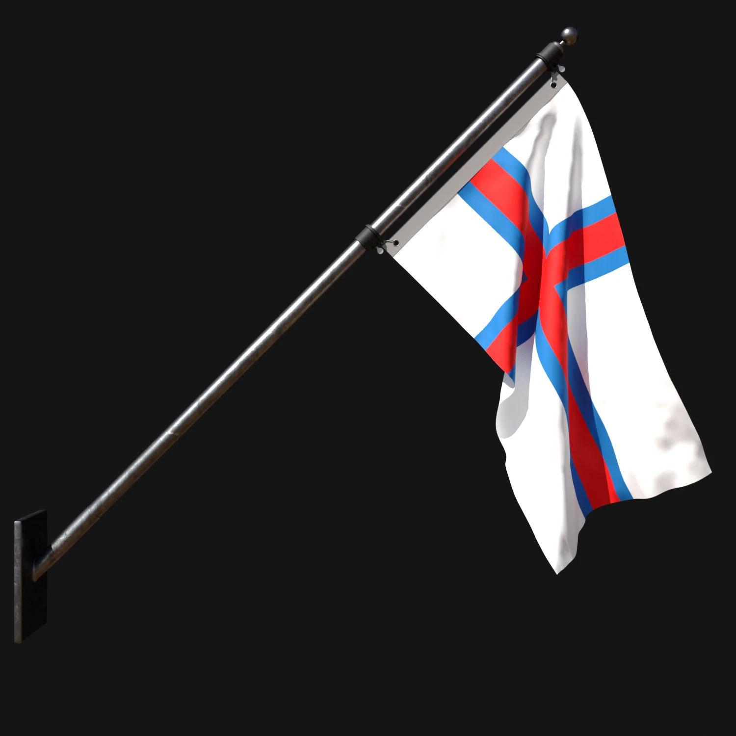 Flag of faroe islands 03 3D Model .c4d .max .obj .3ds .fbx .stl .blend 