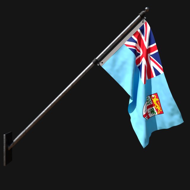 Flag of fiji 03 3D मॉडल .c4d .max .obj .3ds .fbx .stl .blend
