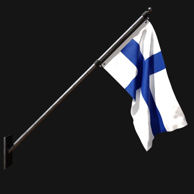 Flag of finland 03 Model 3D .c4d .max .obj .3ds .fbx .stl .blend 