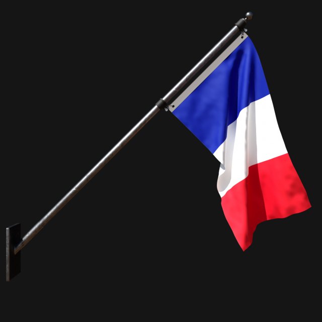 Flag of france 03 Model 3D .c4d .max .obj .3ds .fbx .stl .blend 