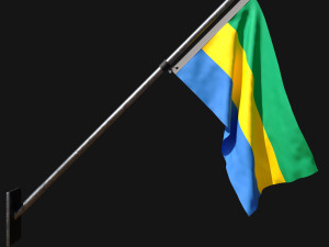 Flag of gabon 03 3D Model