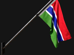 Bendera gambia 03 Model 3D