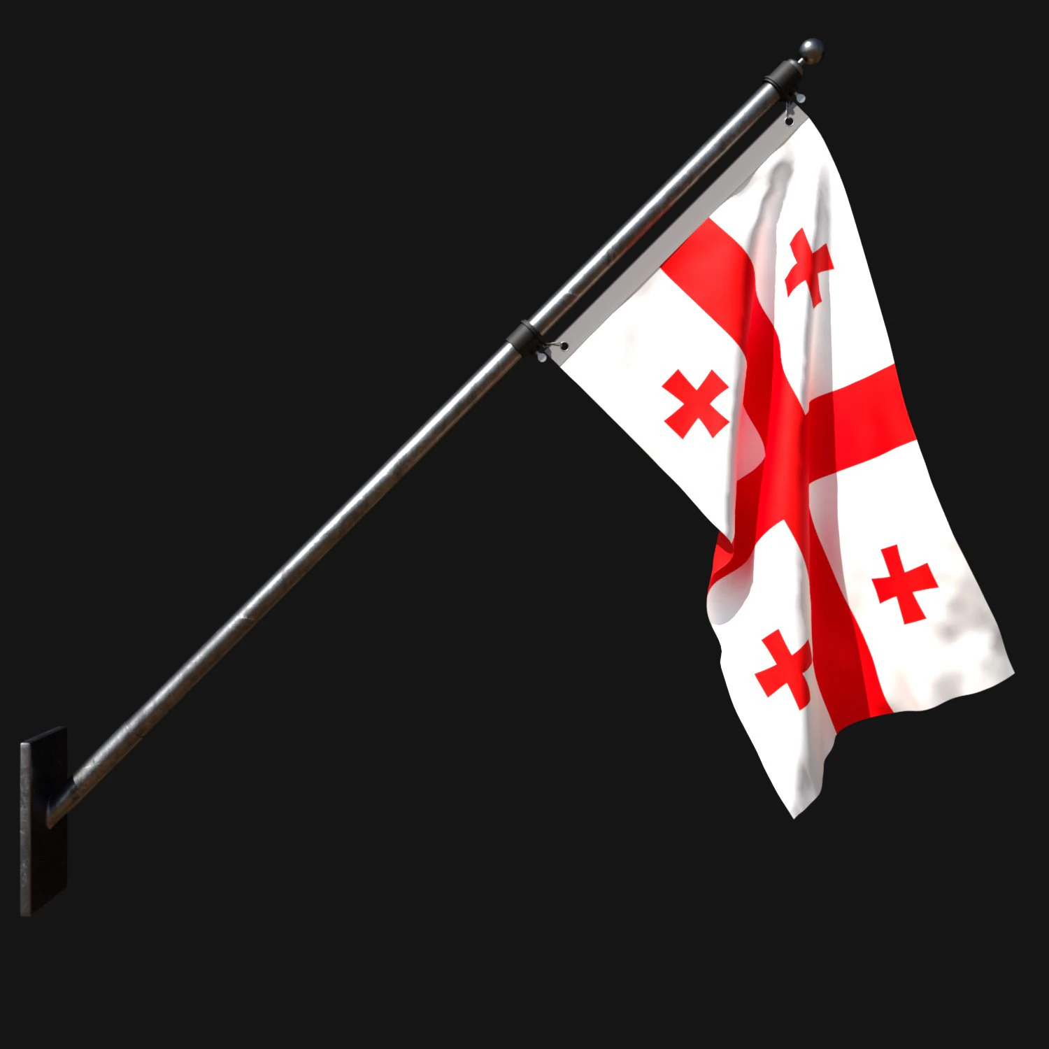 Flag of georgia 03 3D Model .c4d .max .obj .3ds .fbx .stl .blend 