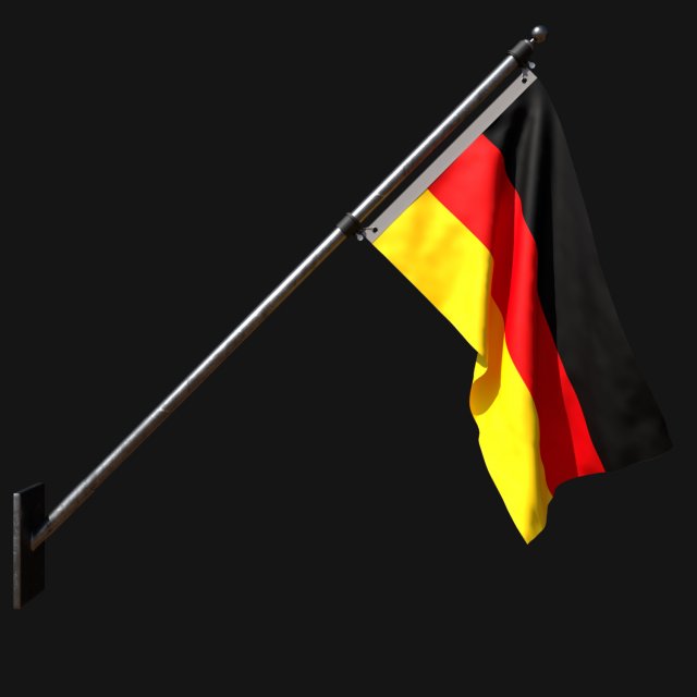 Flag of germany 03 3D Model .c4d .max .obj .3ds .fbx .stl .blend 