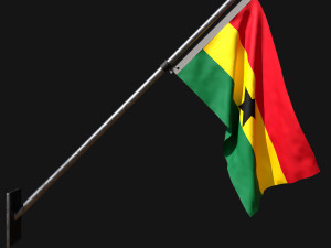Flag of ghana 03 3D Модель