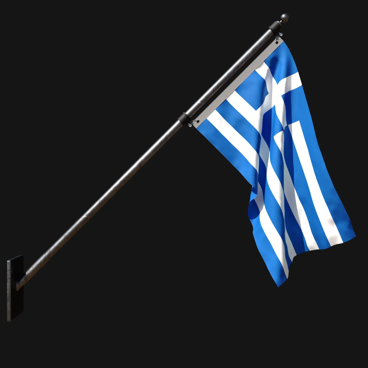 Flag of greece 03 3D Model .c4d .max .obj .3ds .fbx .stl .blend 