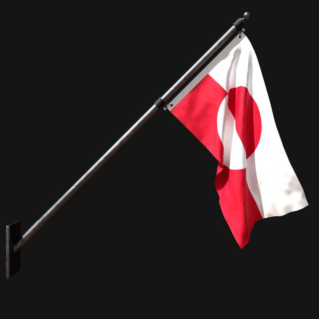 Flag of greenland 03 3D Model .c4d .max .obj .3ds .fbx .stl .blend
