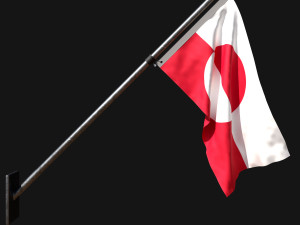 Flag of greenland 03 3D Модель