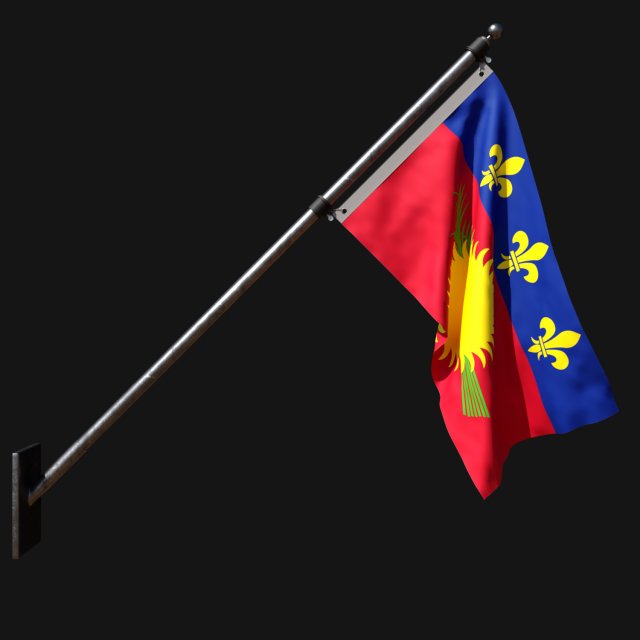 Flag of guadeloupe 03 3D Model .c4d .max .obj .3ds .fbx .stl .blend 