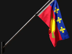 Bendera guadeloupe 03 Model 3D