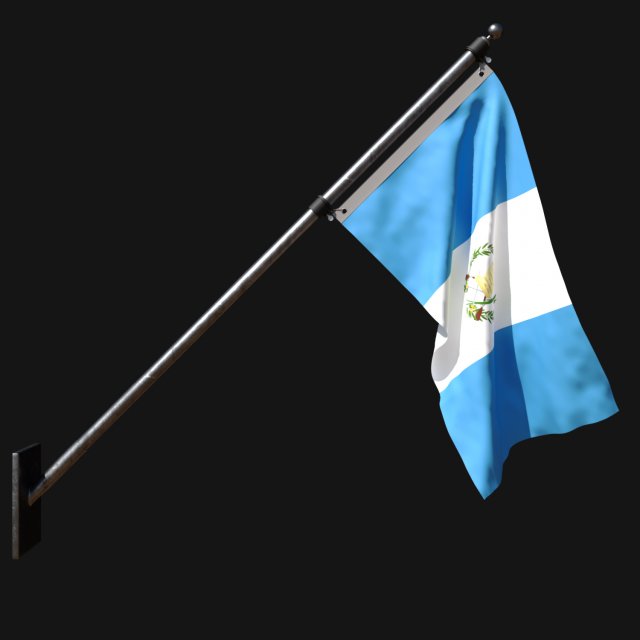 Flag of guatemala 03 Modelo 3D .c4d .max .obj .3ds .fbx .stl .blend