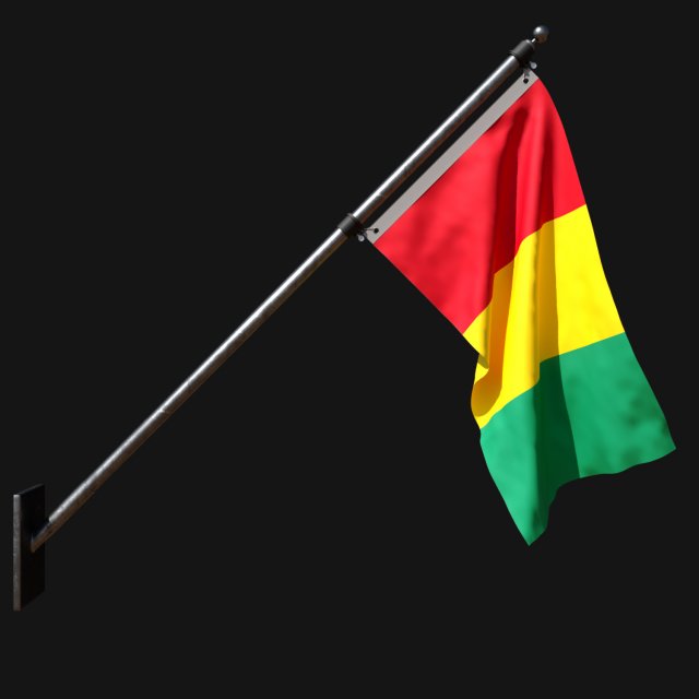 Flag of guinea 03 Model 3D .c4d .max .obj .3ds .fbx .stl .blend 
