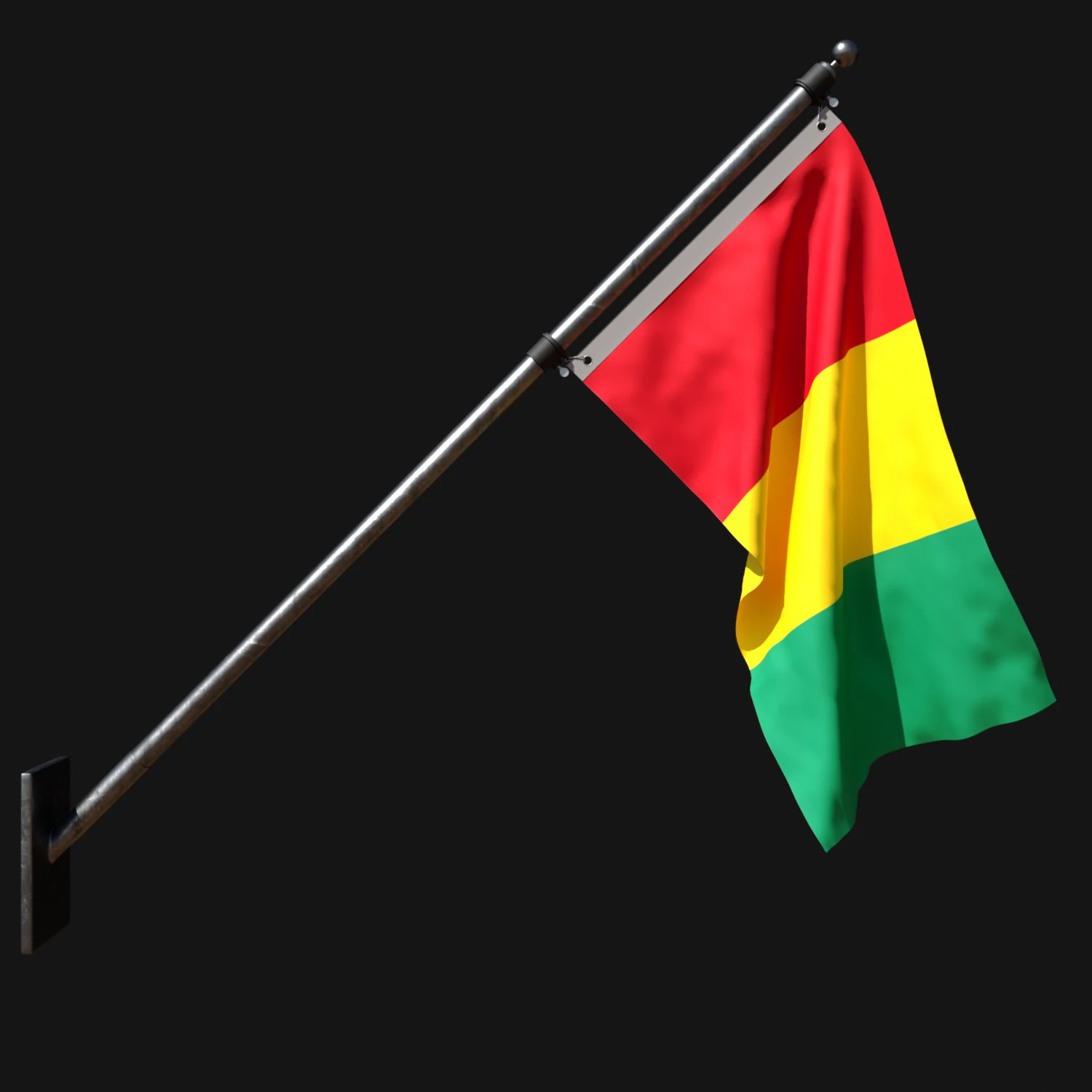 Flag of guinea 03 3D Model .c4d .max .obj .3ds .fbx .stl .blend 