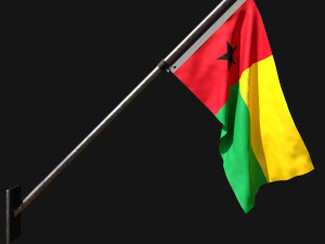Flag of guinea bissau 03 3D Модель