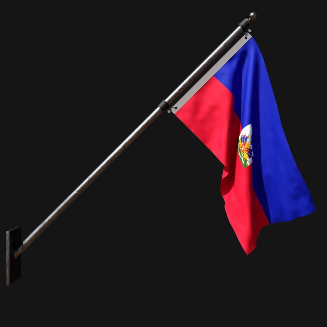 Flag of haiti 03 3D-Modell .c4d .max .obj .3ds .fbx .stl .blend 