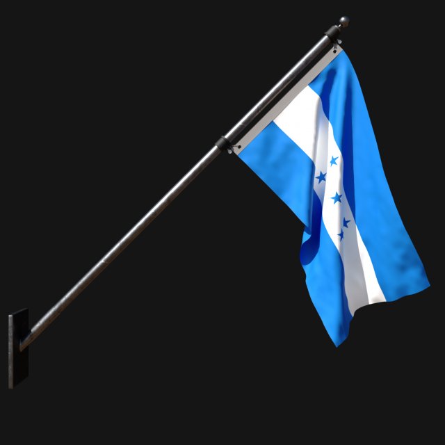 Flag of honduras 03 3D Model .c4d .max .obj .3ds .fbx .stl .blend 