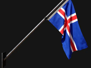 Bandiera dell'islanda 03 Modello 3D