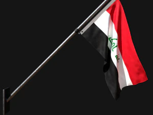 Bandiera dell'iraq 03 Modello 3D