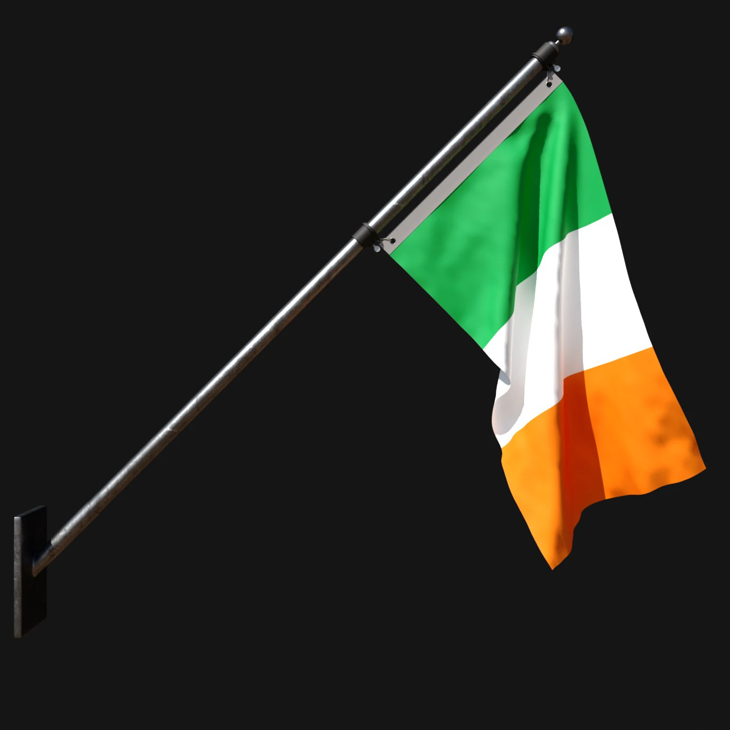 Flag of ireland 03 3D Model .c4d .max .obj .3ds .fbx .stl .blend 