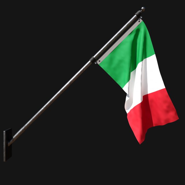 Flag of italy 03 3D Model .c4d .max .obj .3ds .fbx .stl .blend 