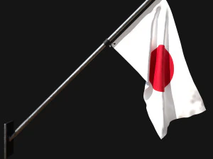 Bendera Jepang 03 Model 3D