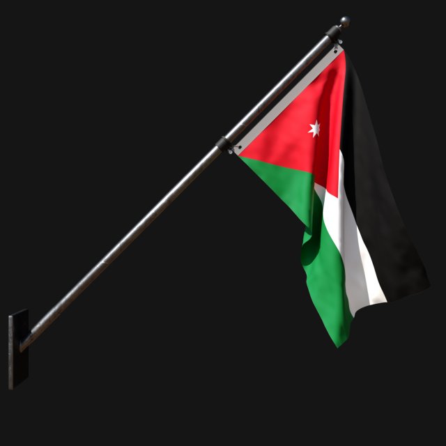 Flag of jordan 03 Modèle 3D .c4d .max .obj .3ds .fbx .stl .blend 