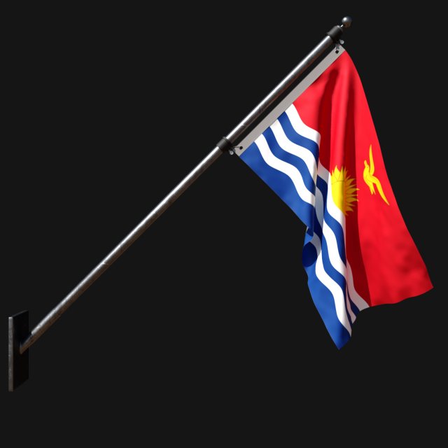 Flag of kiribati 03 Modelo 3D .c4d .max .obj .3ds .fbx .stl .blend 