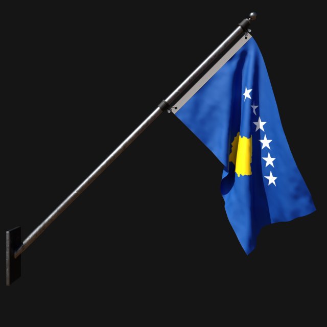 Flag of kosovo 03 Modelo 3D .c4d .max .obj .3ds .fbx .stl .blend 