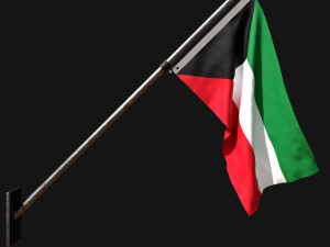 Flag of kuwait 03 3Dモデル