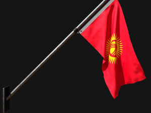 Flag of kyrgyzstan 03 Modèle 3D