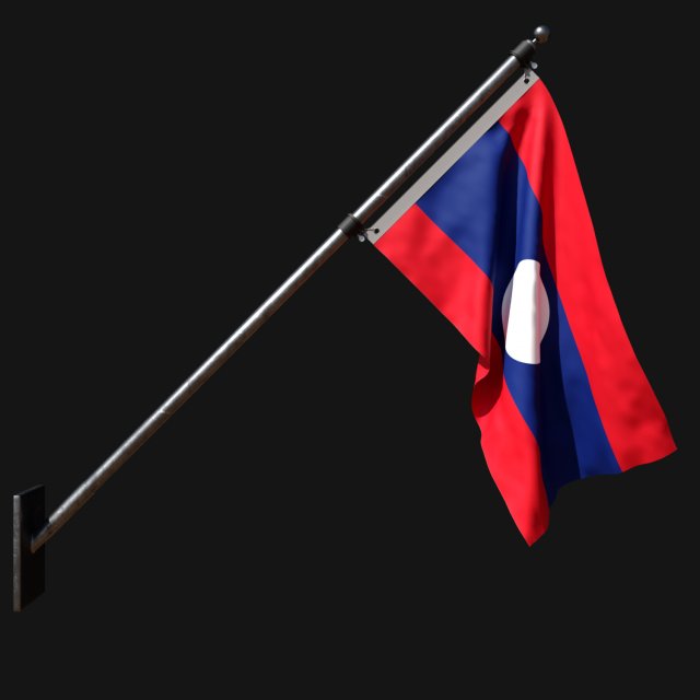 Flag of laos 03 3Dモデル .c4d .max .obj .3ds .fbx .stl .blend 