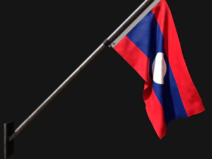 Bendera laos 03 Model 3D