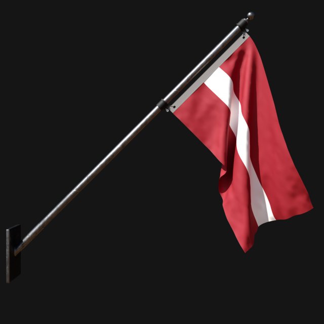 Flag of latvia 03 Model 3D .c4d .max .obj .3ds .fbx .stl .blend 