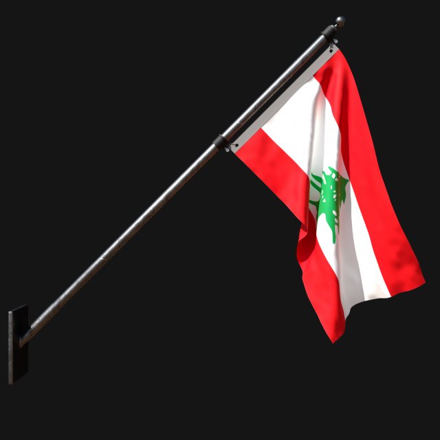 Flag of lebanon 03 3D 模型 .c4d .max .obj .3ds .fbx .stl .blend 