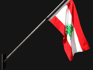 Flag of lebanon 03 3Dモデル
