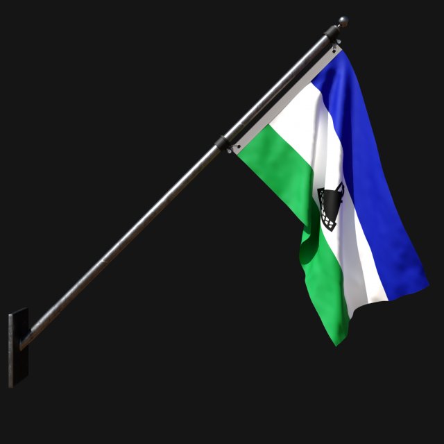 Flag of lesotho 03 Modello 3D .c4d .max .obj .3ds .fbx .stl .blend 