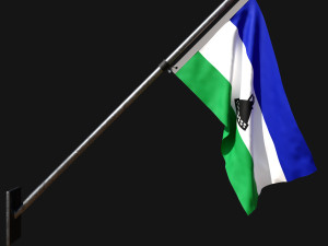 Flag of lesotho 03 3D Model