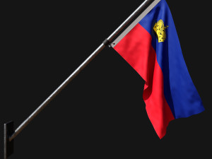 Flag of liechtenstein 03 3D Model