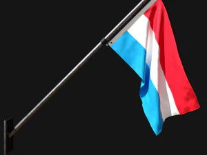 Bendera Luksemburg 03 Model 3D